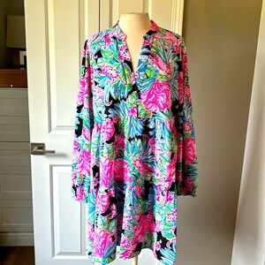 New! Lilly Pulitzer dress 37” XL pink and black Cheetah print NWOT